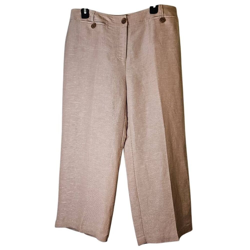 Emma James tan linen blend crop pants. 12  #974